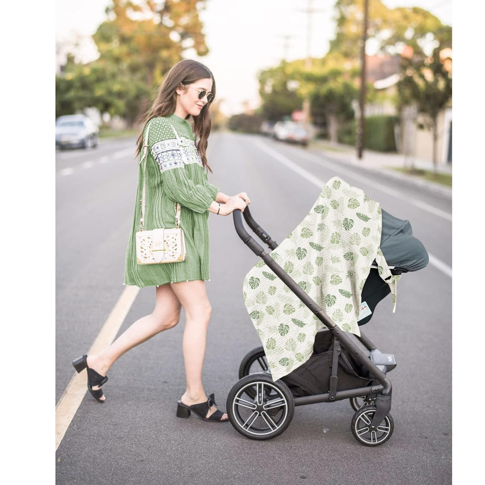 Konssy nursing cover - Palm Paradise color with a gender-neutral, versatile design.