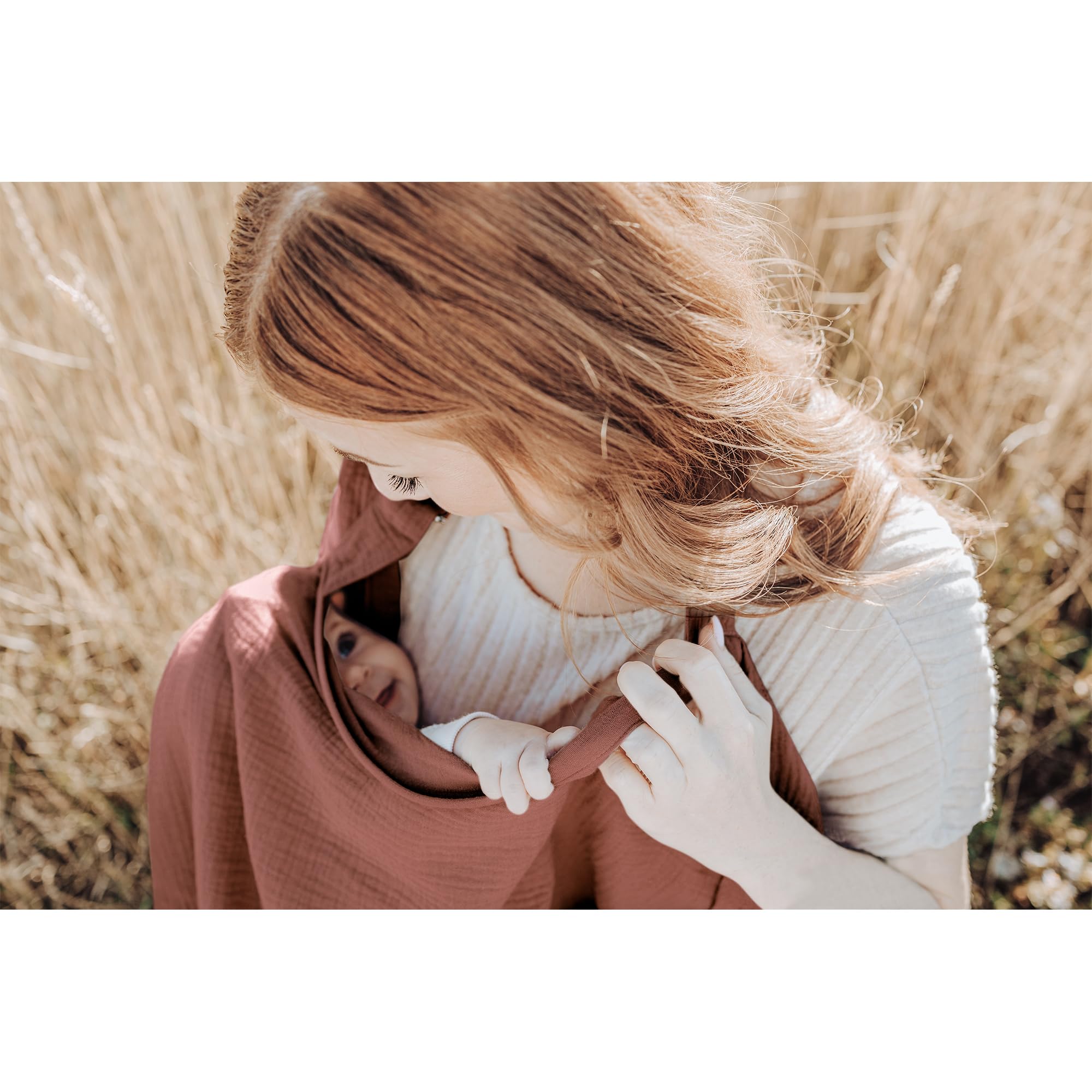 Konssy muslin nursing cover doubles as a car-seat canopy for on the go privacy