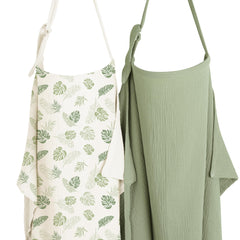 Konssy nursing cover with rigid hoop provides open view window for comfortable feeding privacy.