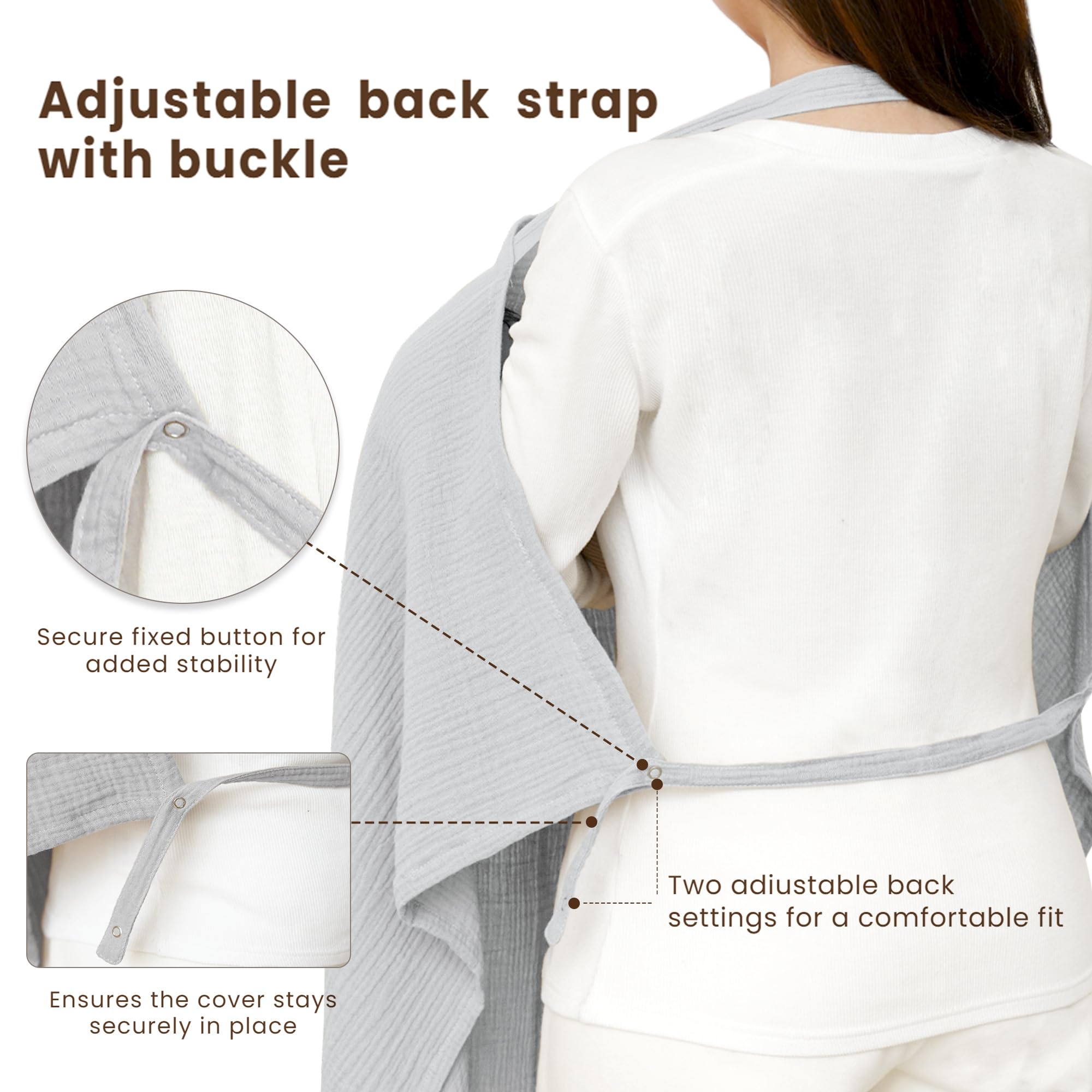 Konssy Muslin nursing cover doubles as a stroller cover for sun protection and privacy.