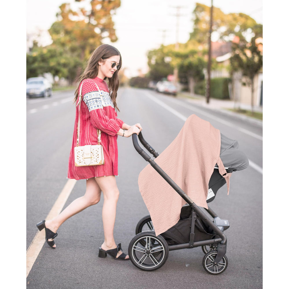 Konssy muslin nursing cover pink stylish design that blends with everyday outfits
