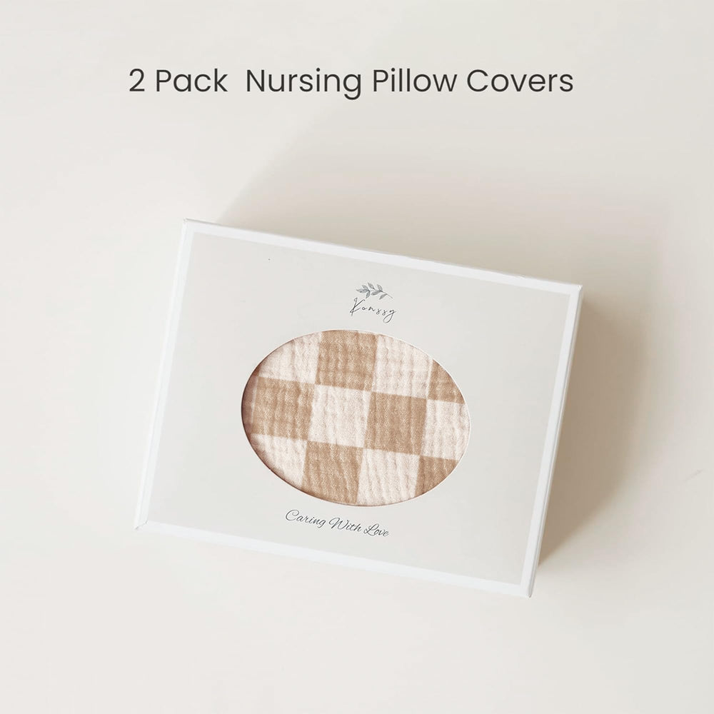 Konssy muslin nursing pillow cover color options suit both newborn boys and girls