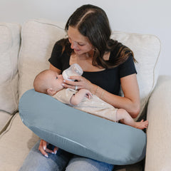 Konssy muslin nursing pillow cover highlighting breathable cotton for daily comfort.