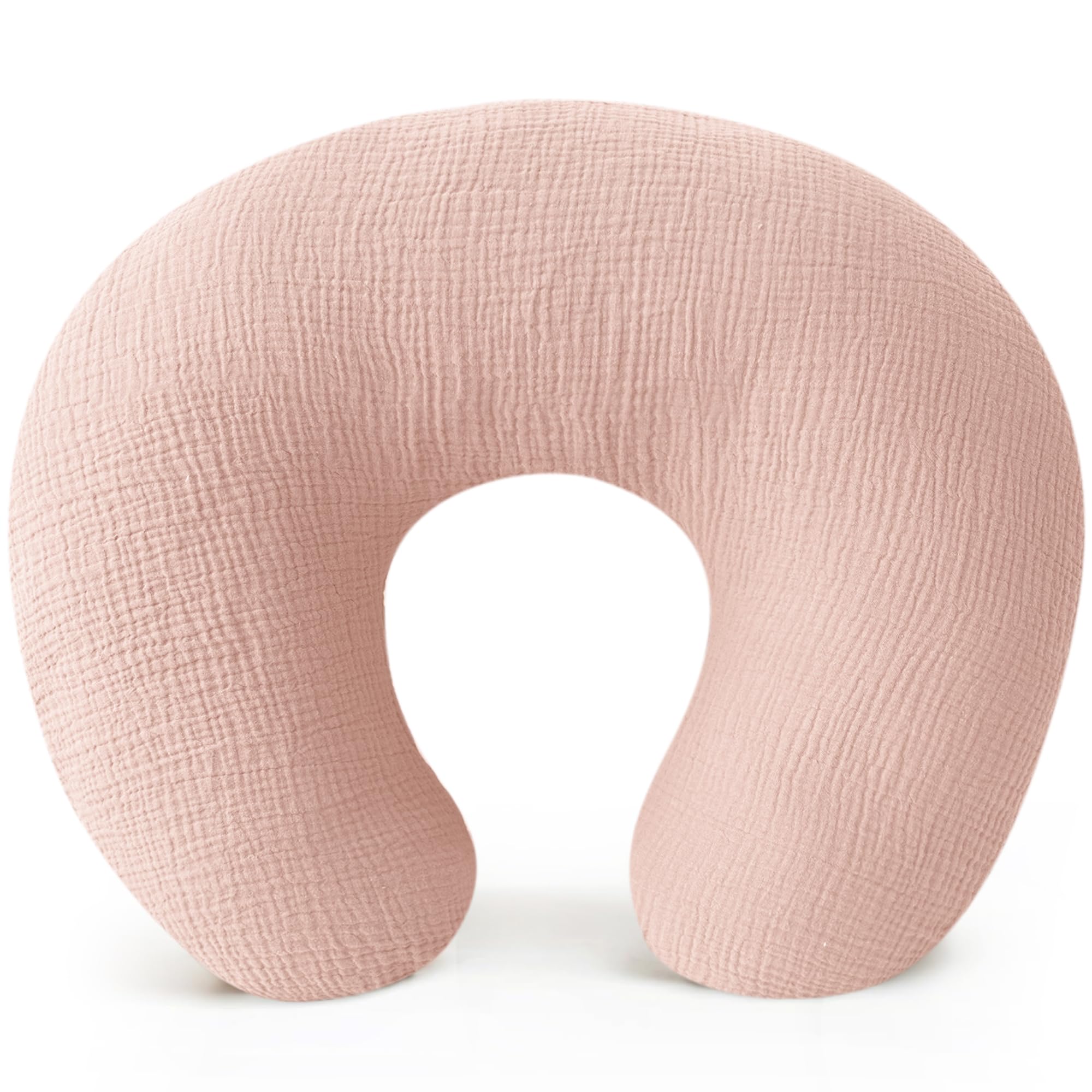 Konssy Muslin nursing pillow cover with soft touch enhances feeding comfort.
