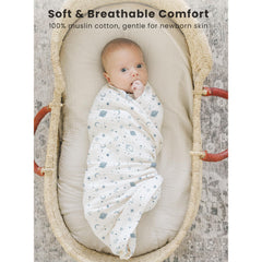 Konssy muslin swaddle blanket 3-pack color variations ideal for unisex outfits.