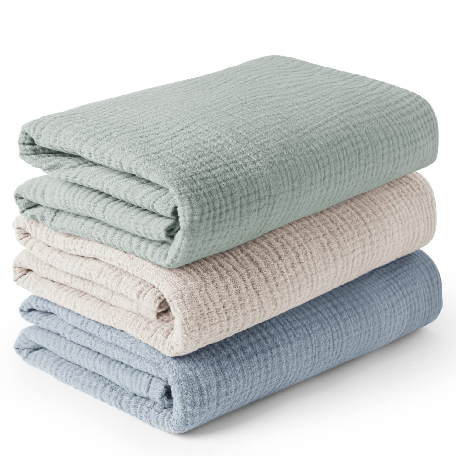 Konssy muslin swaddle 3pack packaging shows unisex colors for gifting