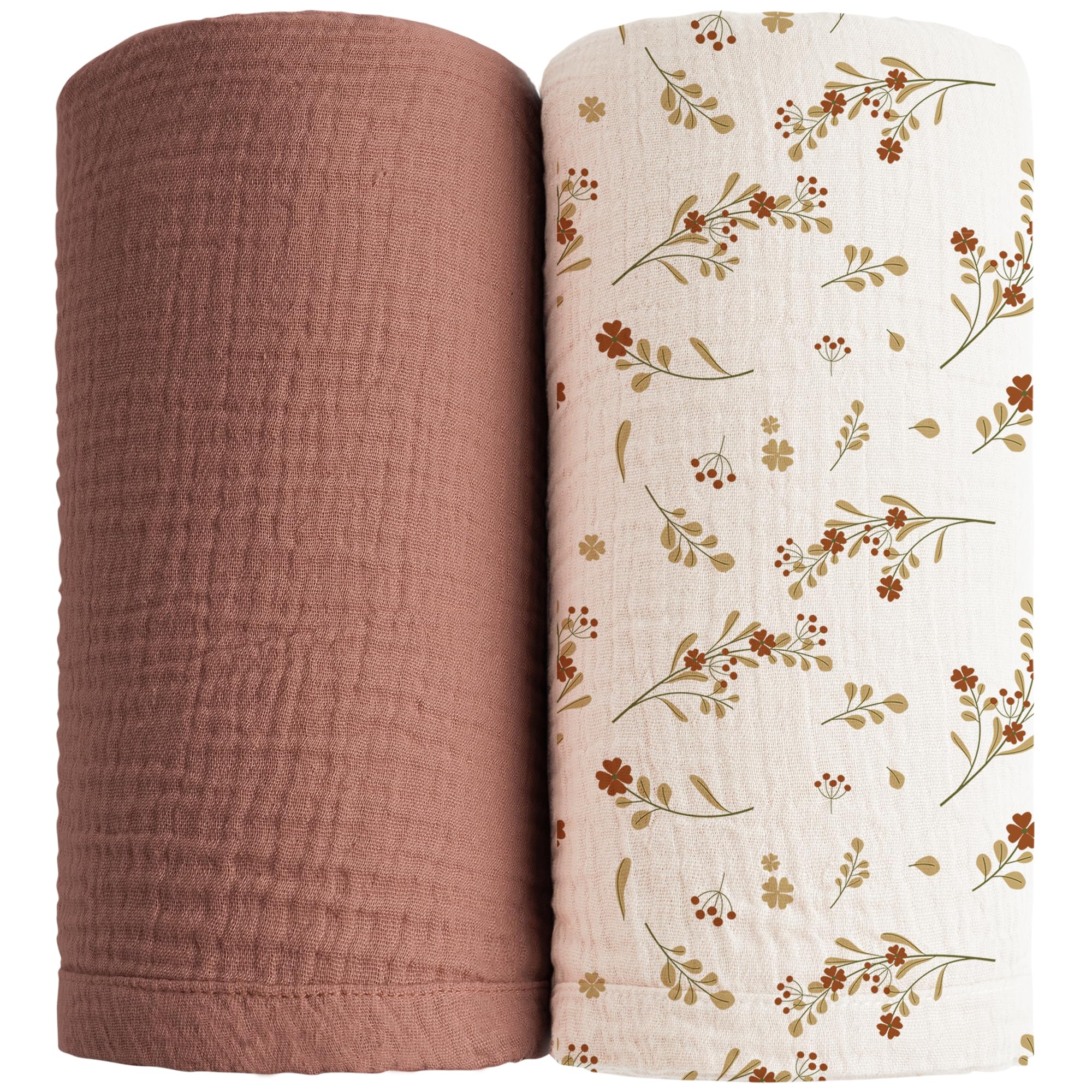 Konssy Muslin Swaddle Blanket Chestnut Solid for gentle newborn comfort