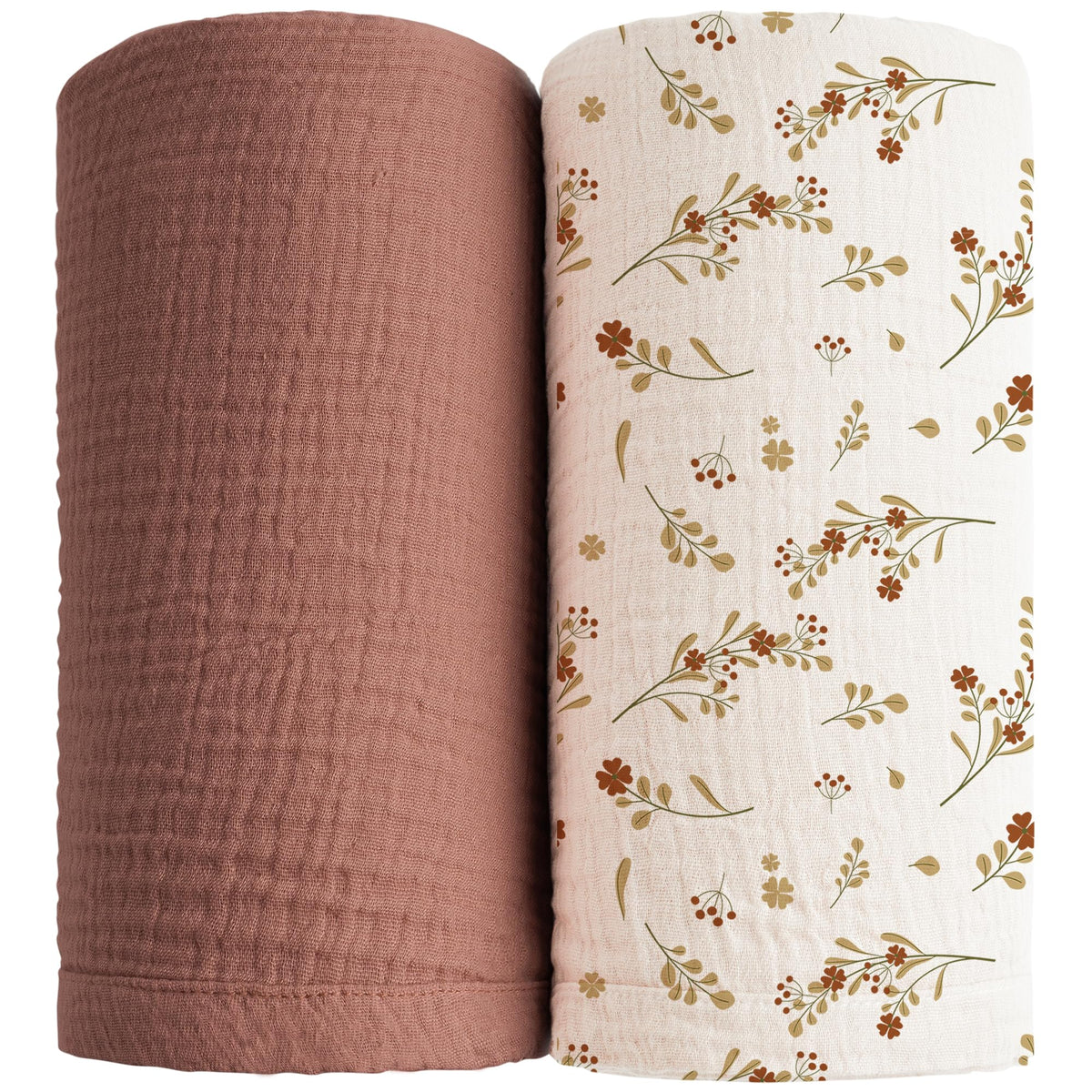 Konssy Muslin Swaddle Blanket Chestnut Solid for gentle newborn comfort