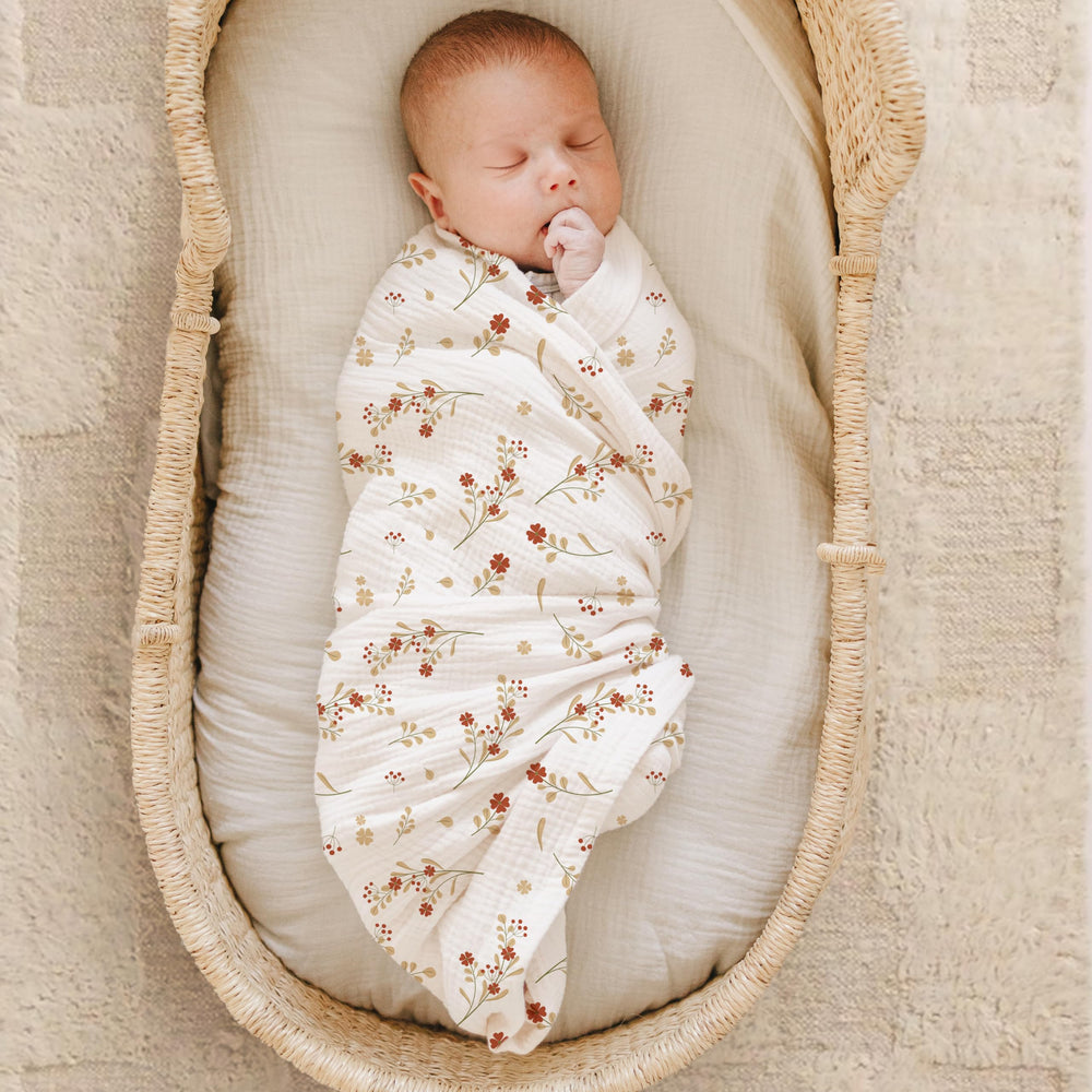 Konssy Muslin Swaddle Blanket Large 47x47 inches for easy swaddling
