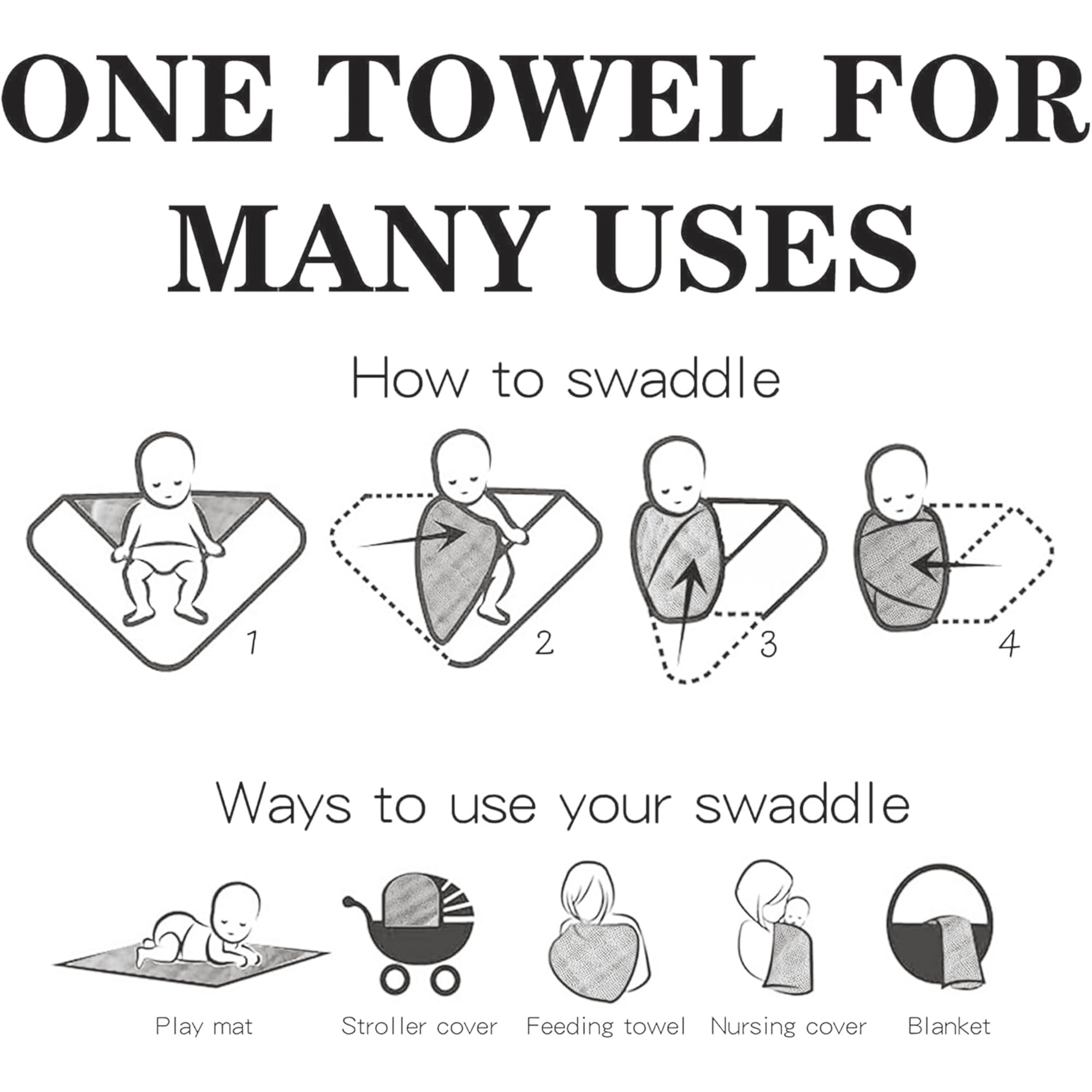 Konssy muslin swaddle blanket used as tummy-time blanket for playtime.