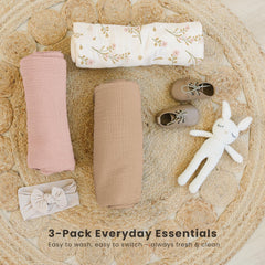 Konssy muslin swaddle blankets swaddling-scene demonstrates secure wrap for newborn comfort