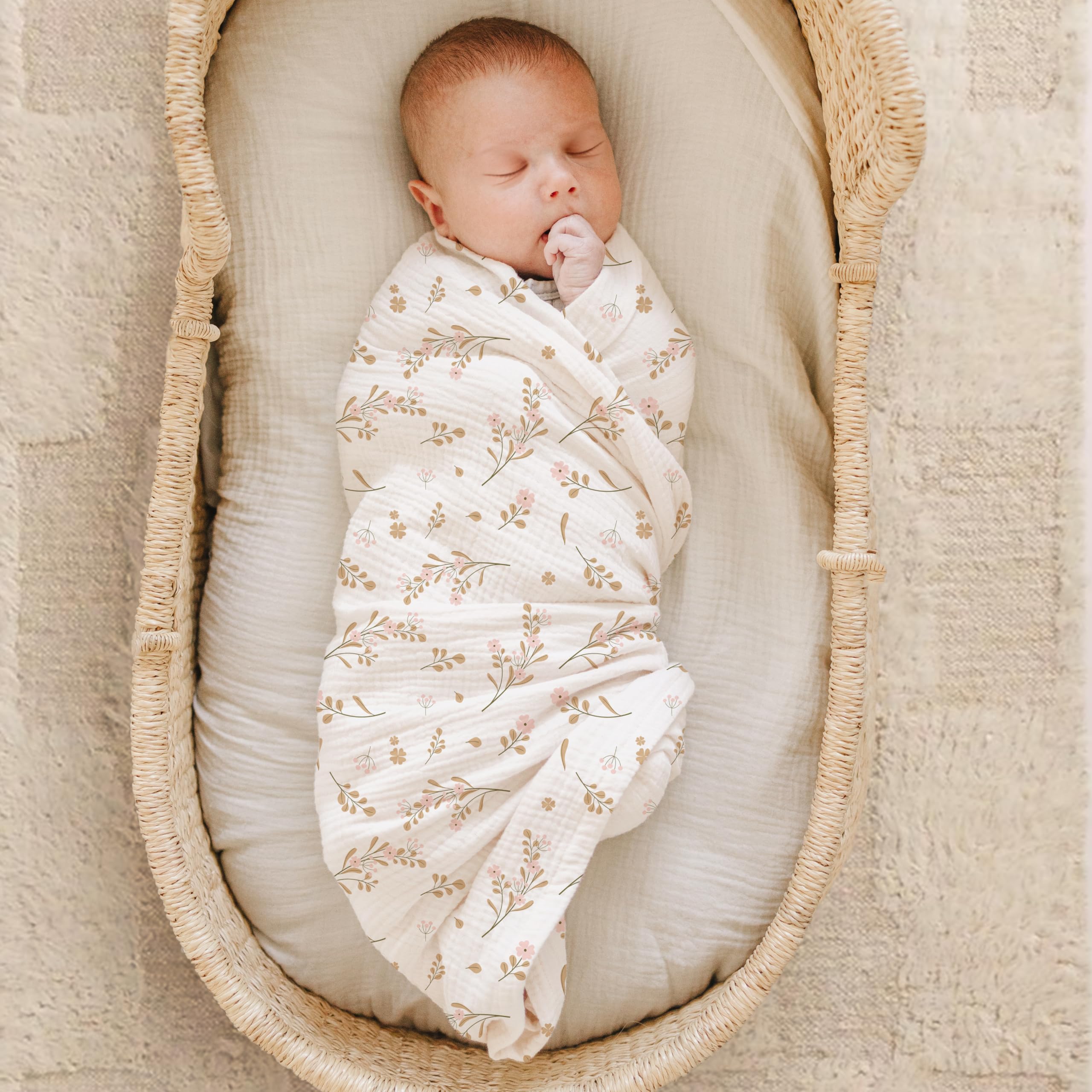 Konssy Muslin Swaddle Unisex Two-Pack offers versatile options for baby outfits.