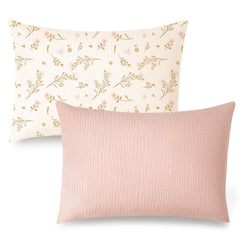 Konssy 13x18 pink floral pillowcase front view, breathable for toddlers' comfort