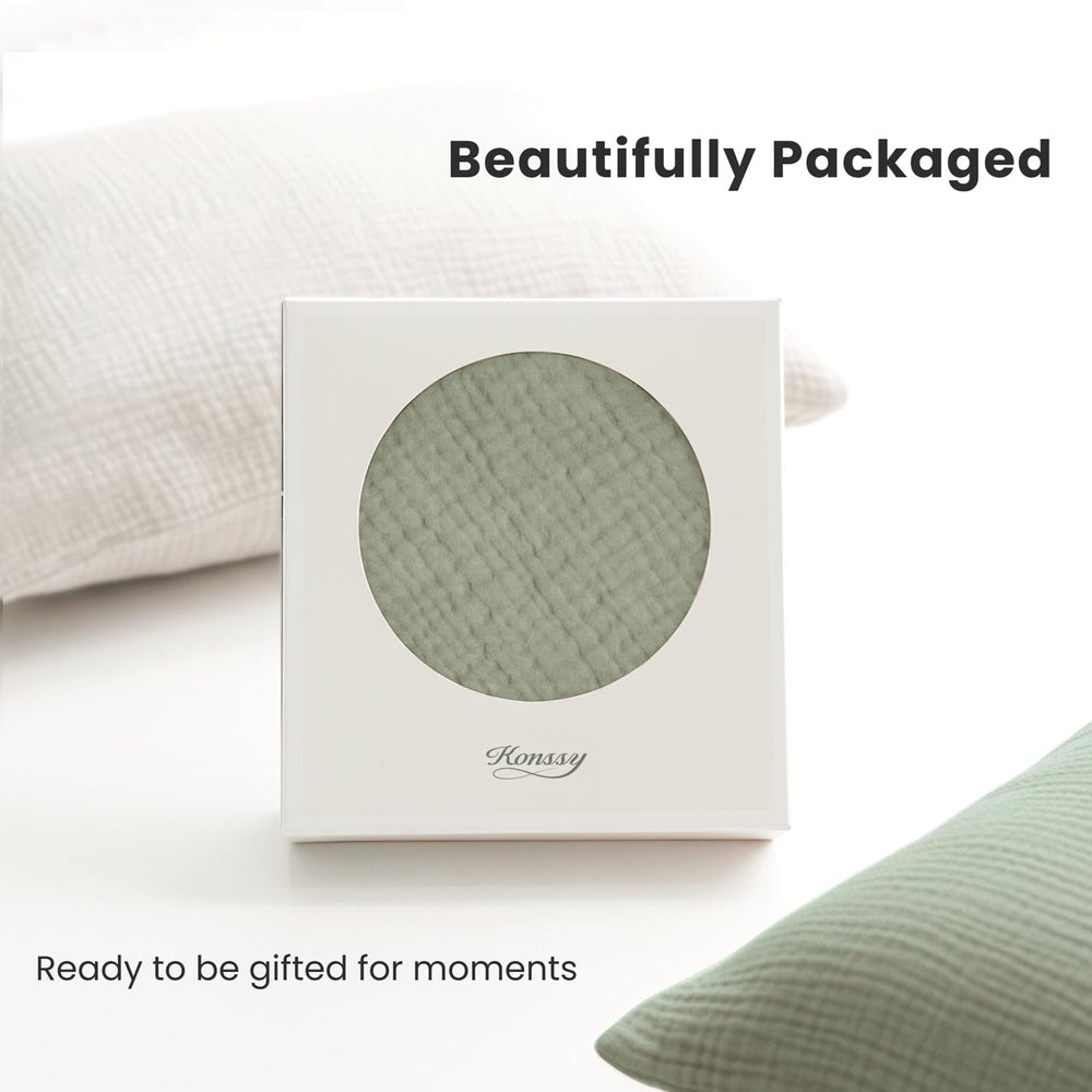 Konssy Muslin pillowcase durable fabric withstands frequent washing without losing softness.