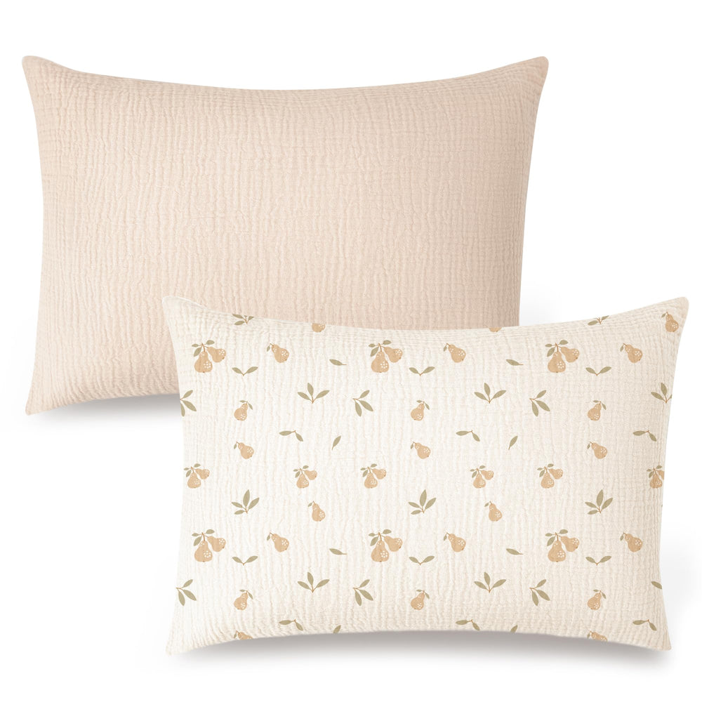 Konssy muslin toddler pillowcase closeup highlights soft cotton texture for gentle skin