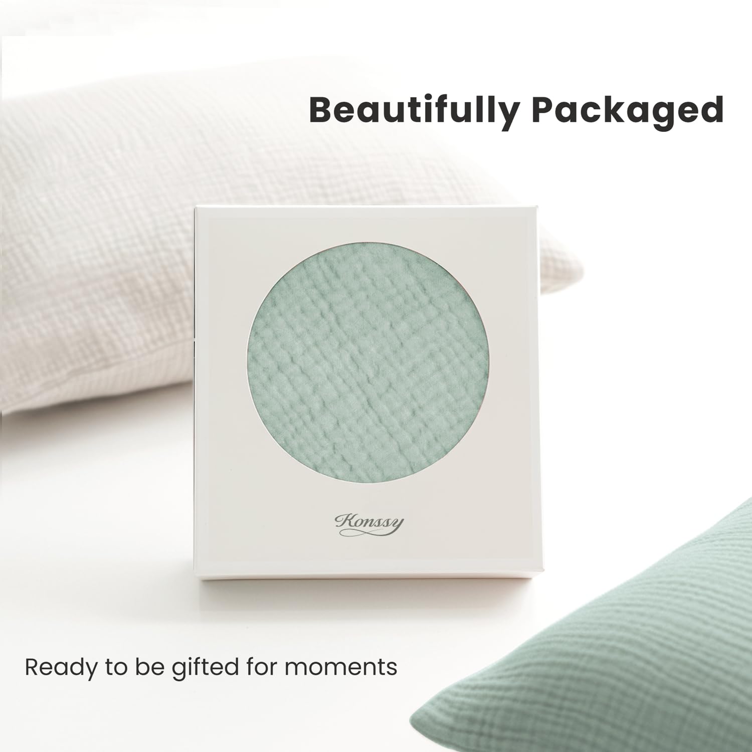 Konssy pillowcase colorfast after washing maintains leafy-green color
