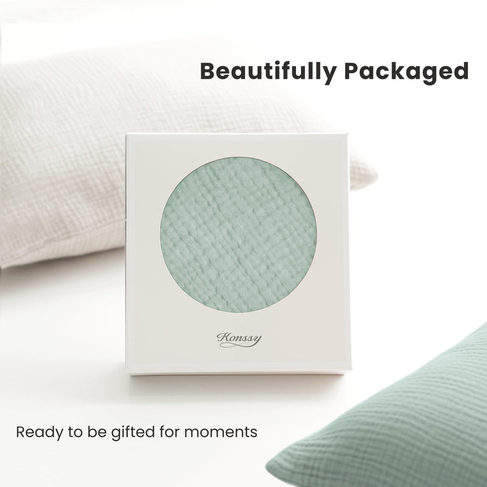 Konssy pillowcase colorfast after washing maintains leafy-green color