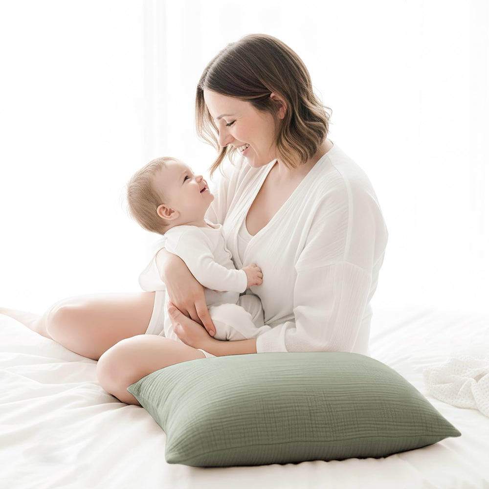 Konssy pillowcase 100% cotton feels airy and breathable for warm nights.
