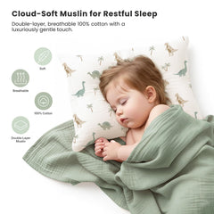 Konssy Muslin toddler pillowcase offers soft-touch fabric ideal for delicate skin