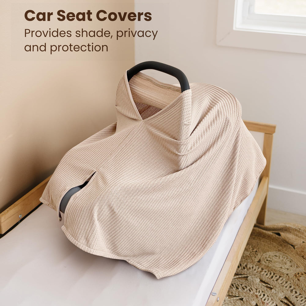 Konssy nursing cover beige is machine washable for easy everyday care