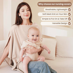Konssy nursing cover beige doubles as a stroller cover for outings