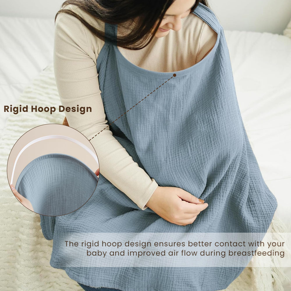 Konssy nursing cover blue private breastfeeding provides discreet privacy in public