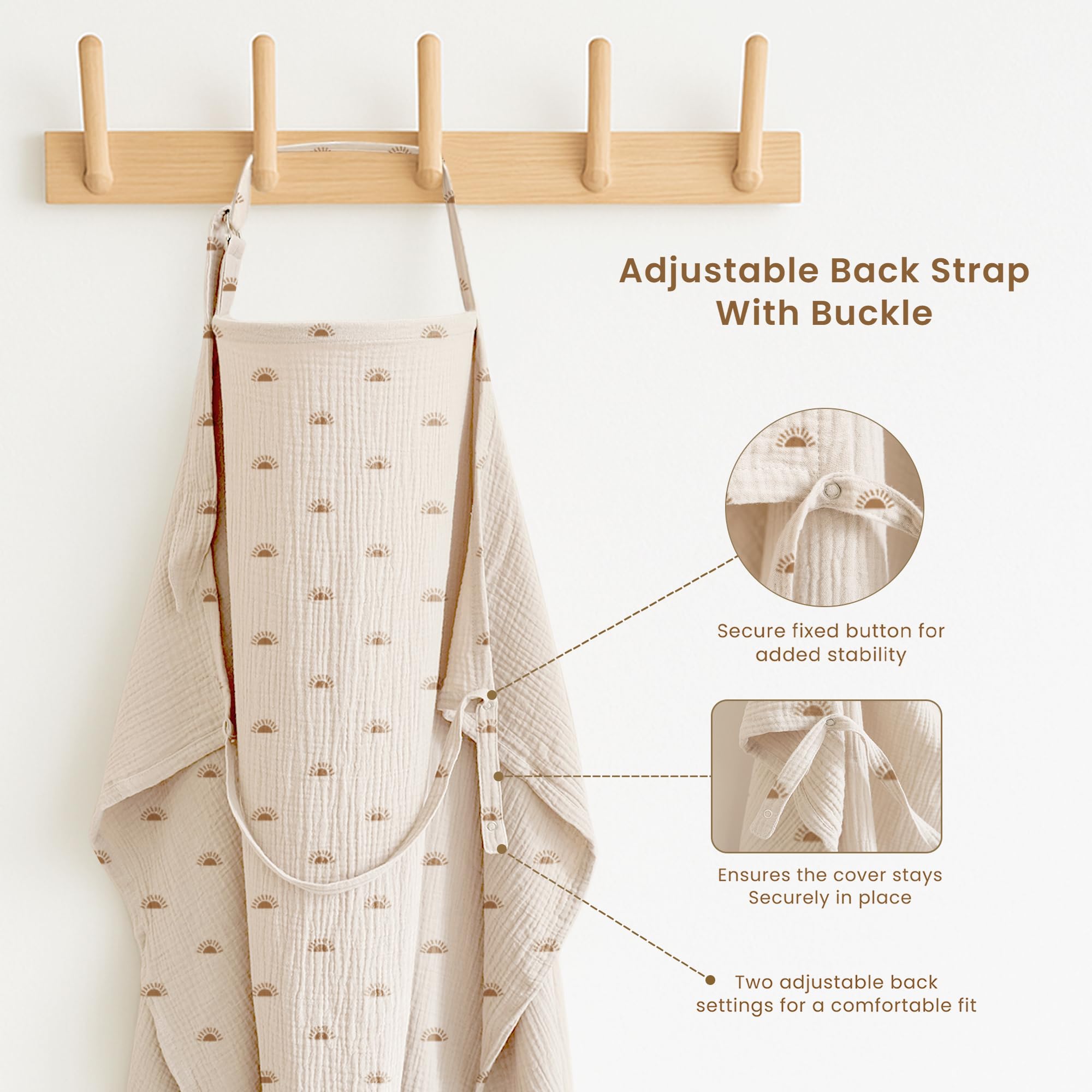 Konssy nursing cover with buckle added privacy coverage.
