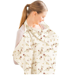 Konssy Muslin Nursing Cover fabric closeup shows breathable cotton for soft, skin-friendly comfort.