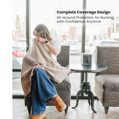 Konssy nursing cover with open viewing window for discreet feeding.