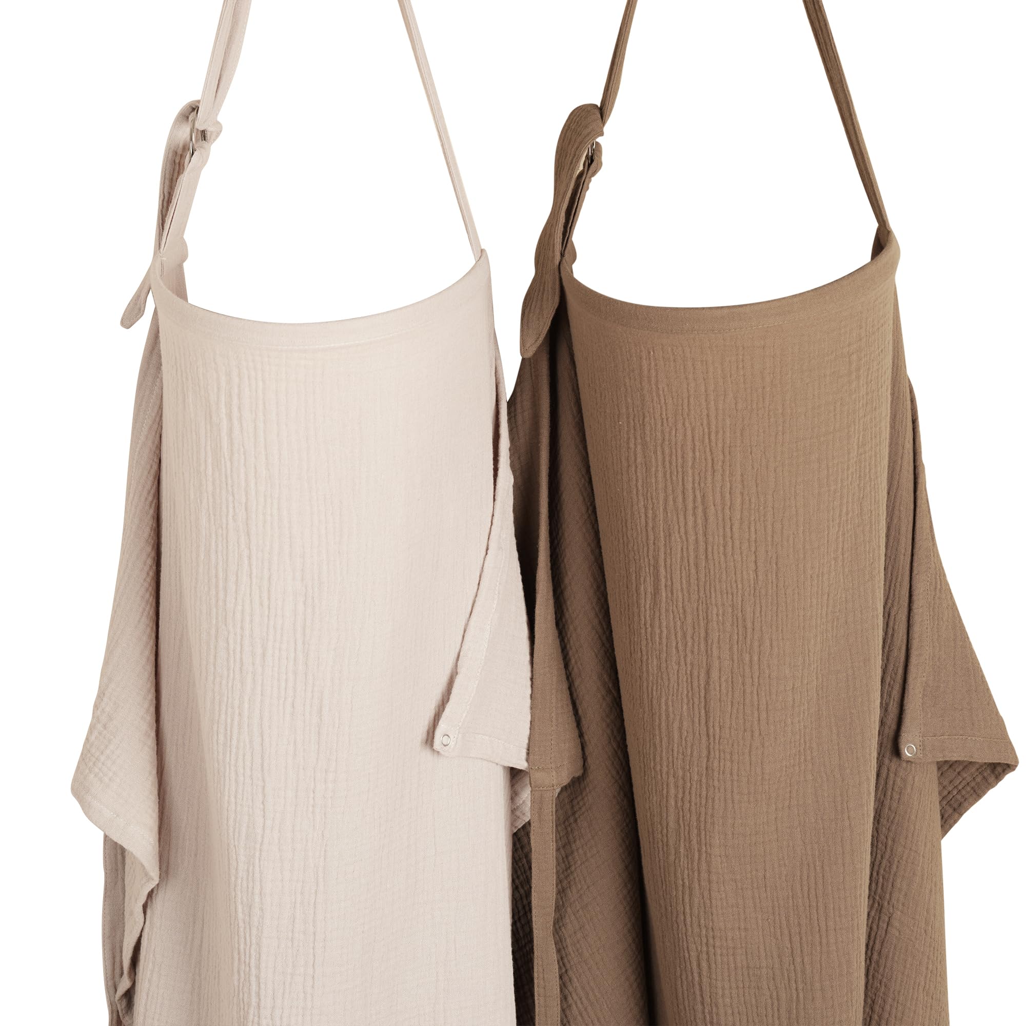 Konssy nursing cover with rigid hoop open window enhances eye contact and privacy.