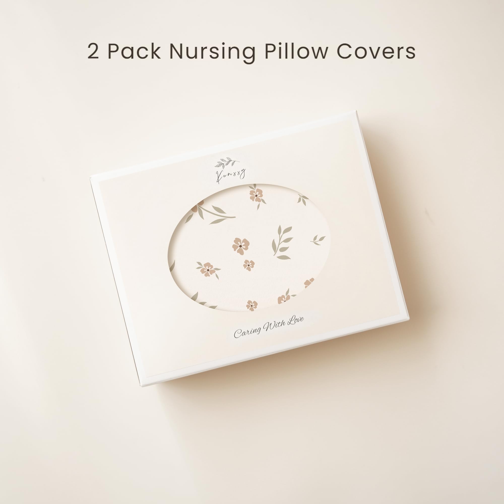 Konssy nursing pillow cover 2-pack set lets you rotate between covers.