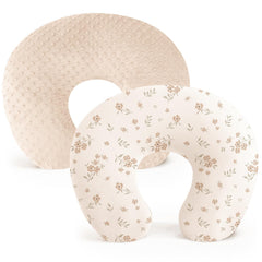 Konssy nursing pillow cover brown soft minky—cozy feeding comfort.