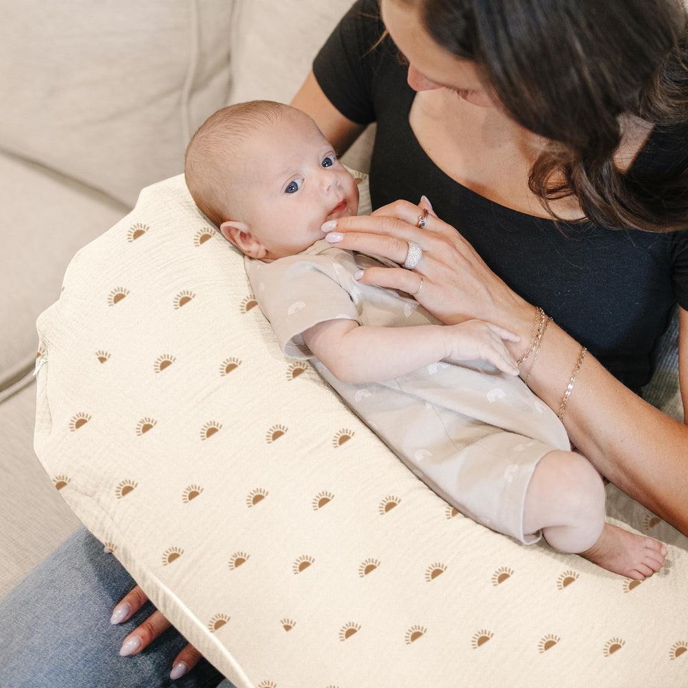 Konssy nursing pillow cover with easy slip-on-off design for quick changes