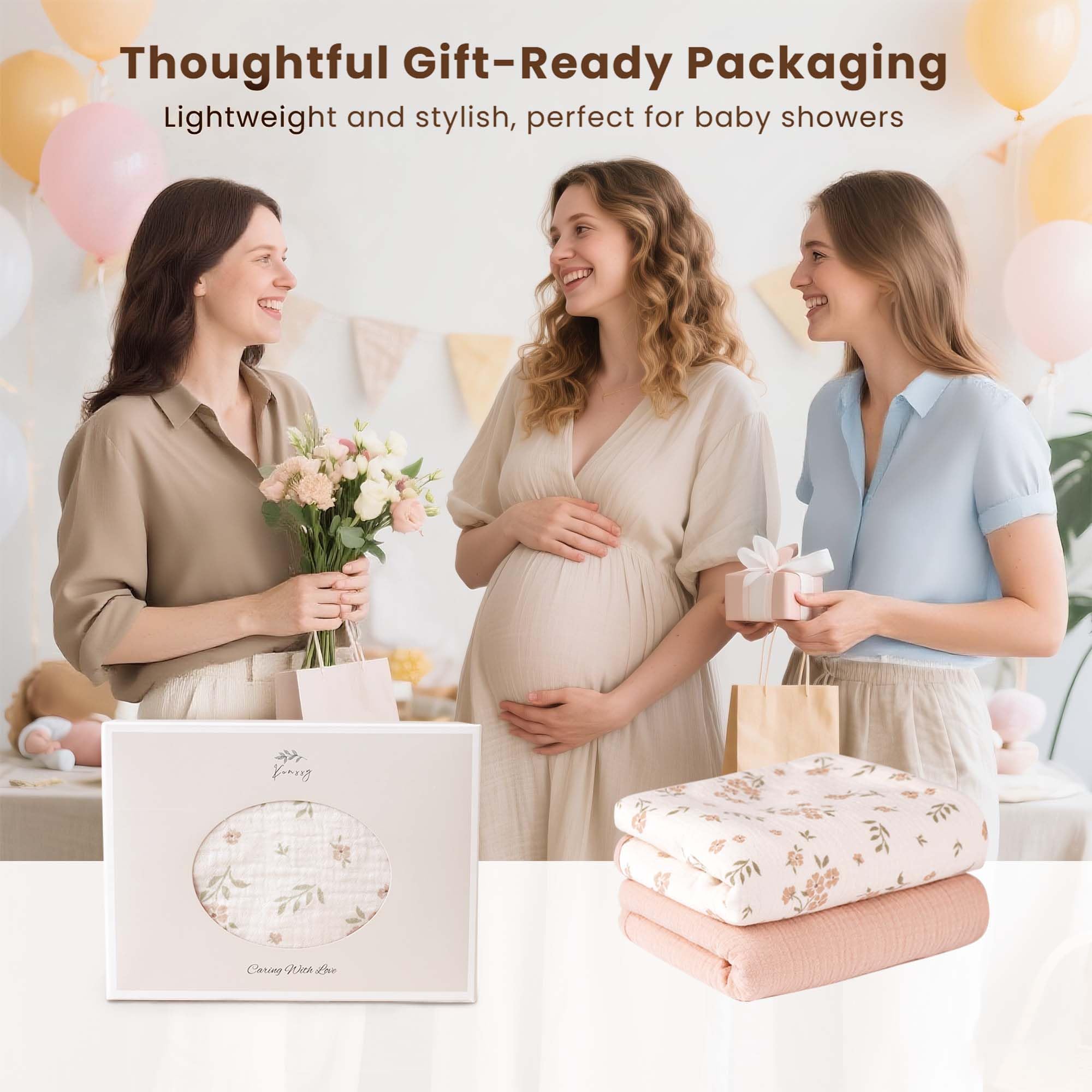 Konssy pink blossom design suits newborn nursery setups.