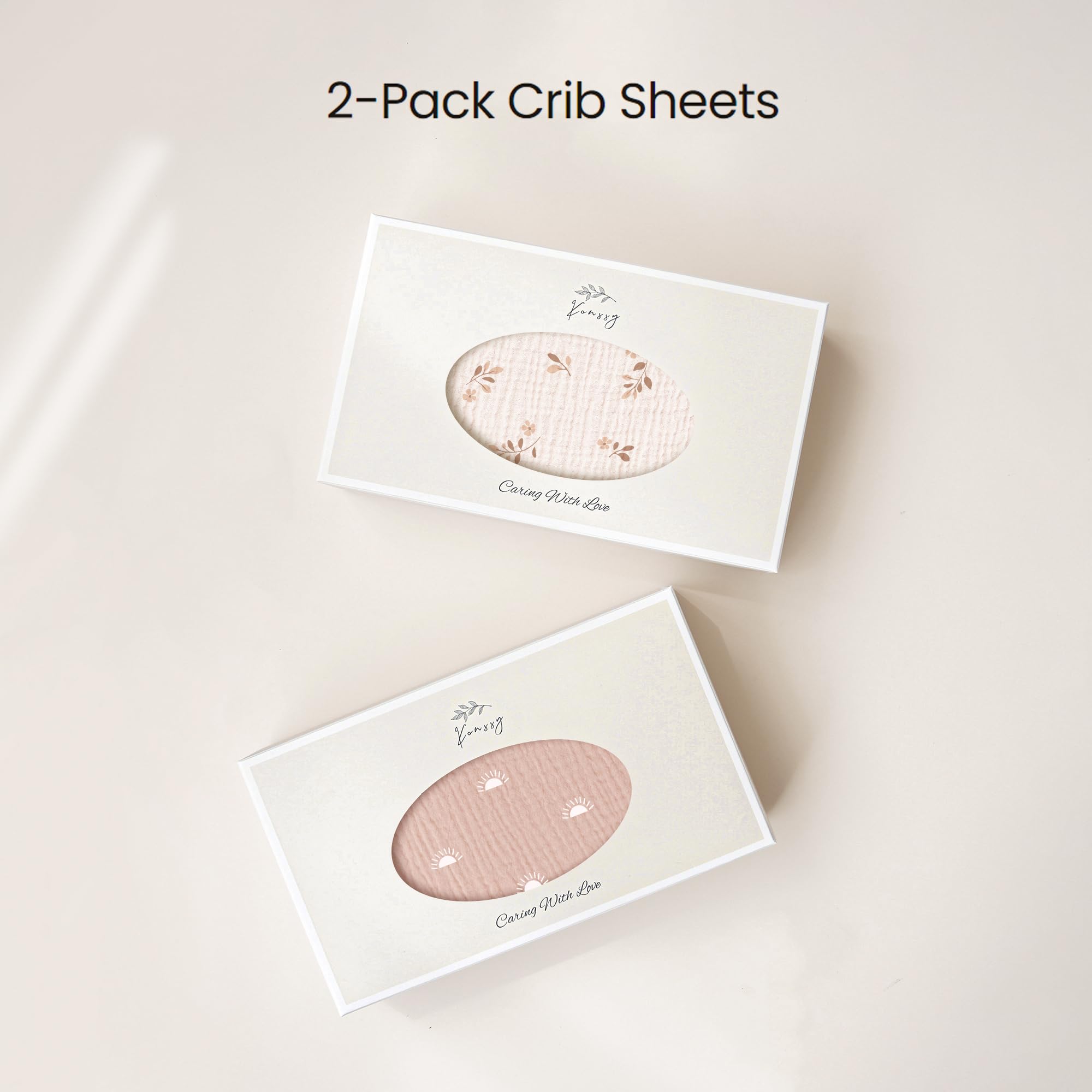 Konssy soft breathable cotton sheets are gentle on baby's skin.