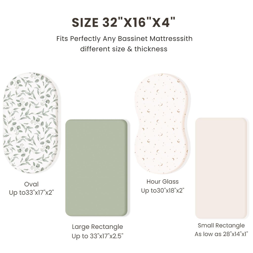 Konssy stretchy bassinet sheets breathable fabric closeup.