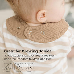 Konssy ten-pack baby bibs collection highlights unisex colors and practical drool protection.