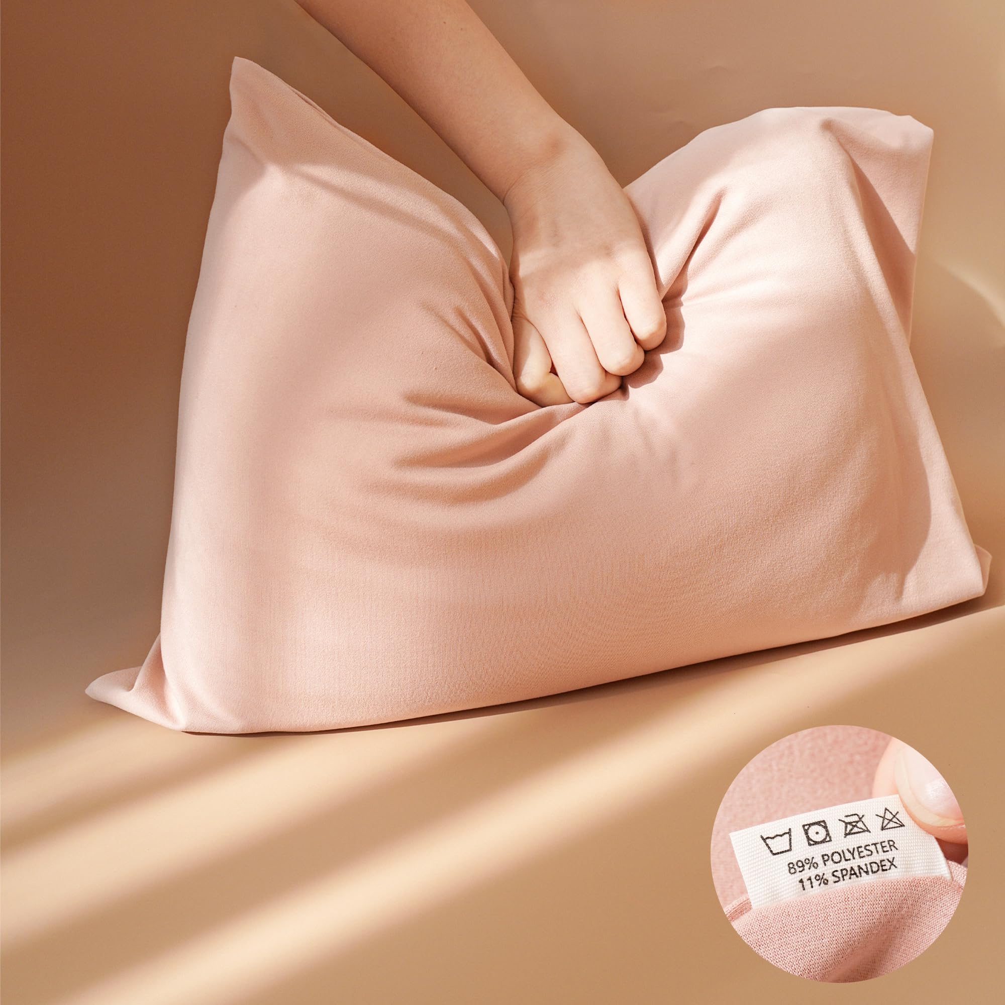 Konssy brown and cream pillowcase color closeup highlighting warm, kid-friendly tones