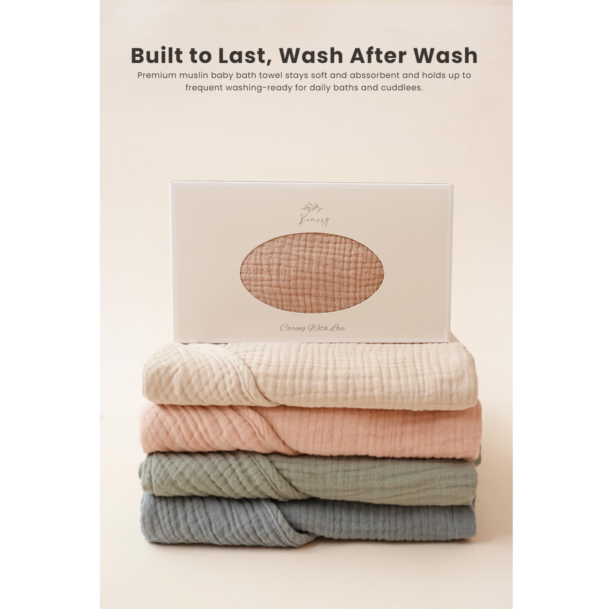 Konssy towel bath time joy with cute hooded design for easier routines.