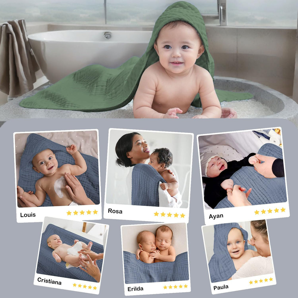 Koo-dib baby towel folding view shows easy wrap and storage