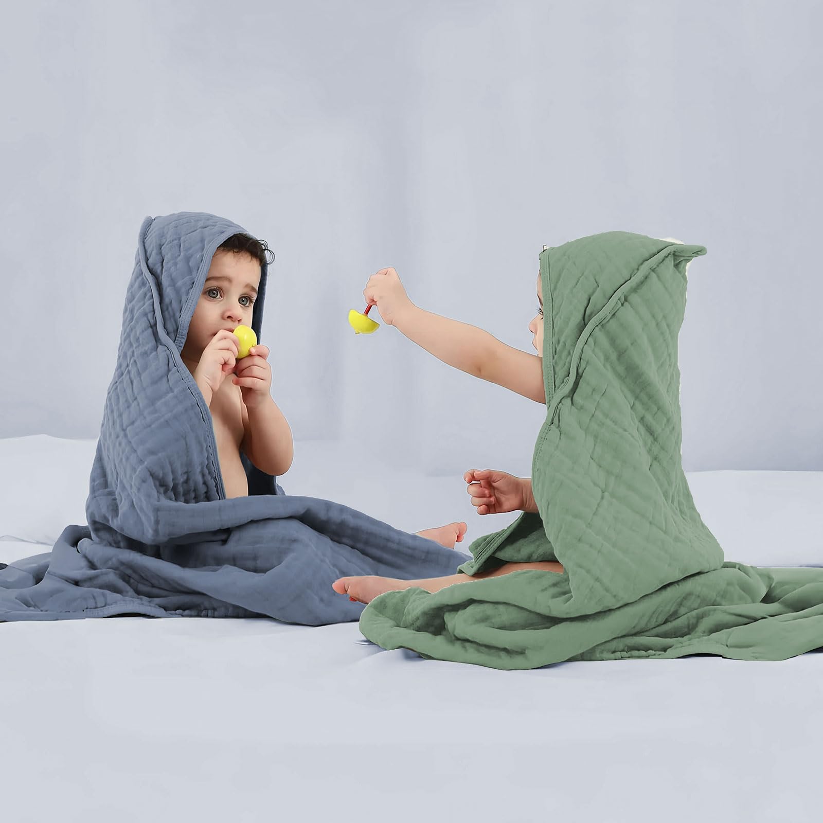 Koo-dib hooded towel closeup texture shows breathable cotton and soft feel