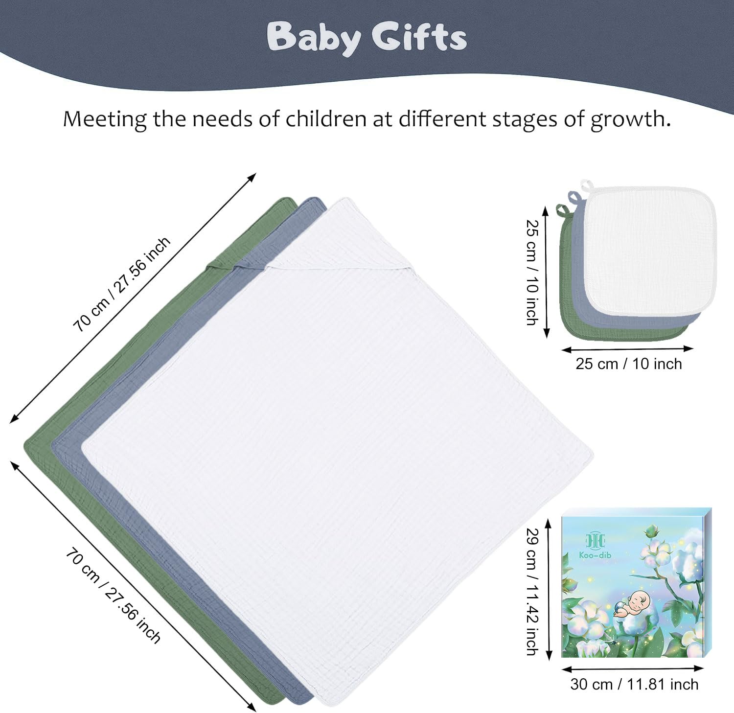 Koo-dib travel-friendly baby towel set for compact on-the-go baths