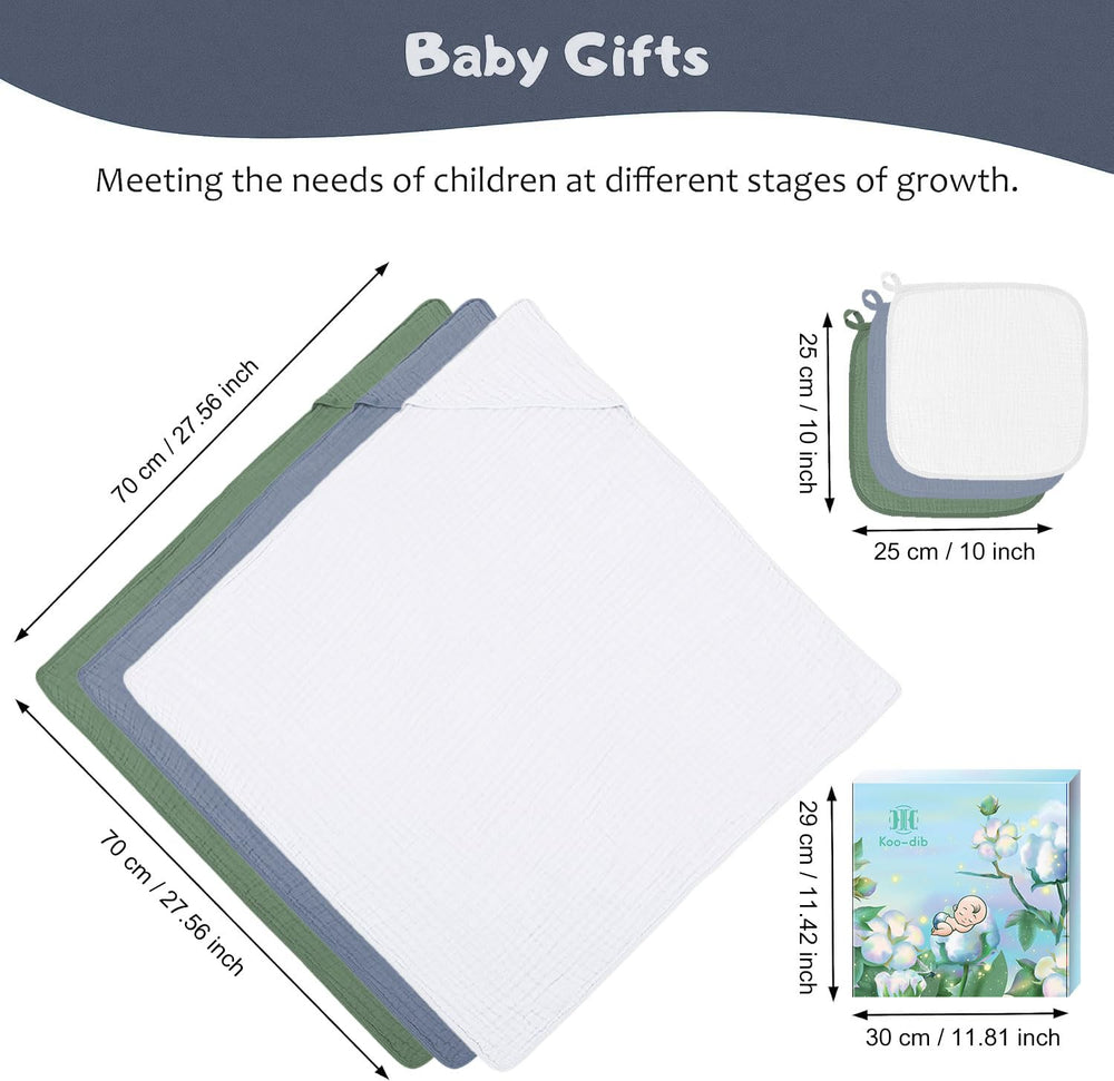 Koo-dib travel-friendly baby towel set for compact on-the-go baths