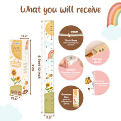 KooKooBaby growth chart wall 2ft installation guide demonstrates easy setup