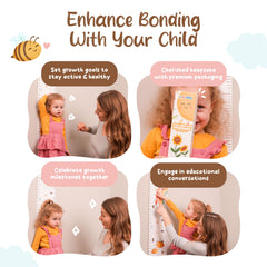 KooKooBaby growth chart wall with color illustrations enhances bedroom decor