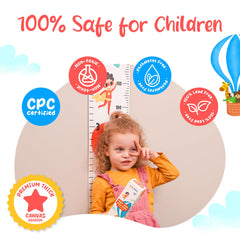 KooKooBaby growth chart wall decor colorful illustrations add vibrant decor with practical measurement