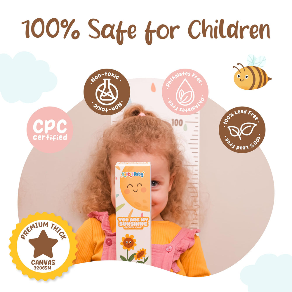 KooKooBaby growth chart wall made of durable waterproof canvas for longevity