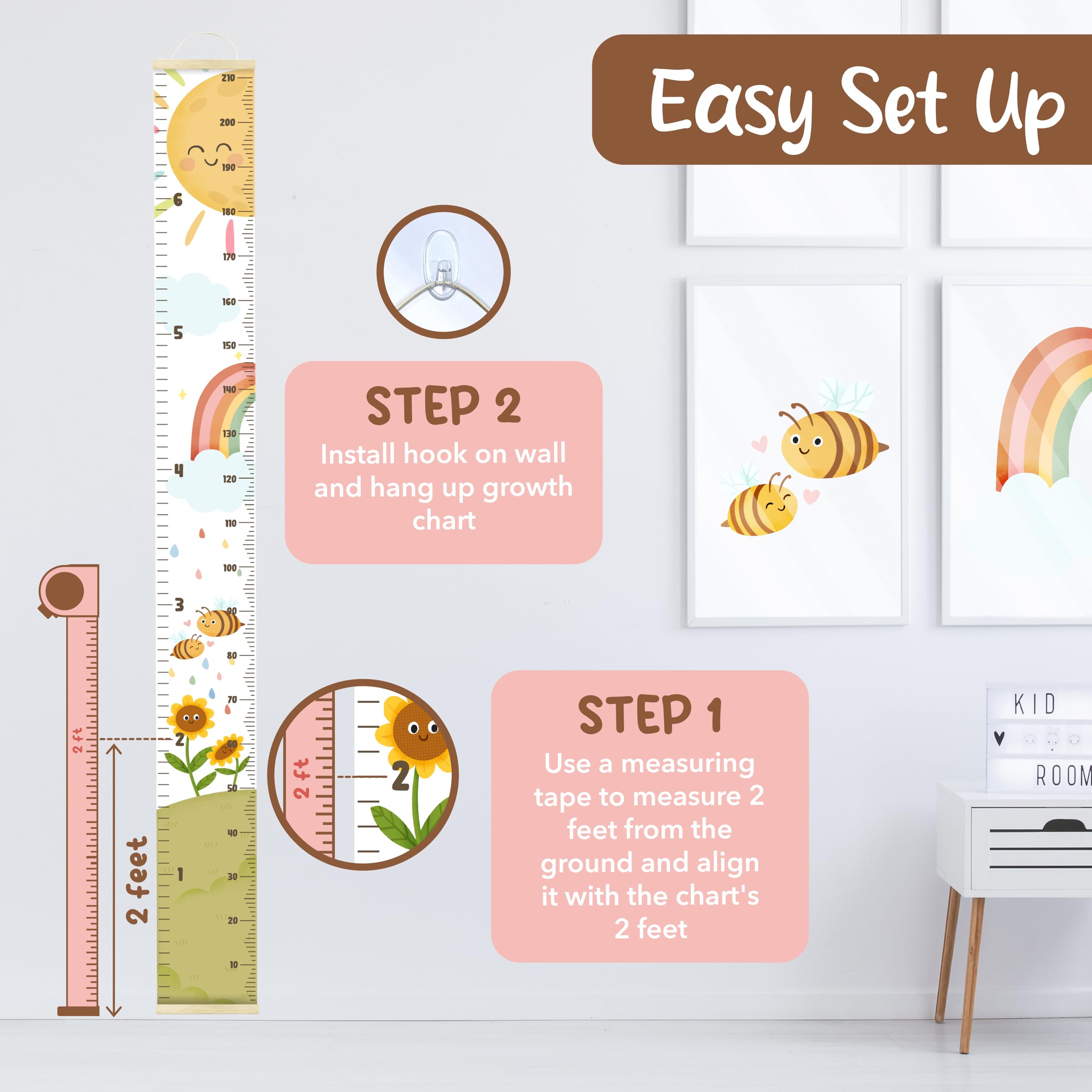 KooKooBaby growth chart wall gift-ready packaging ideal for new parents