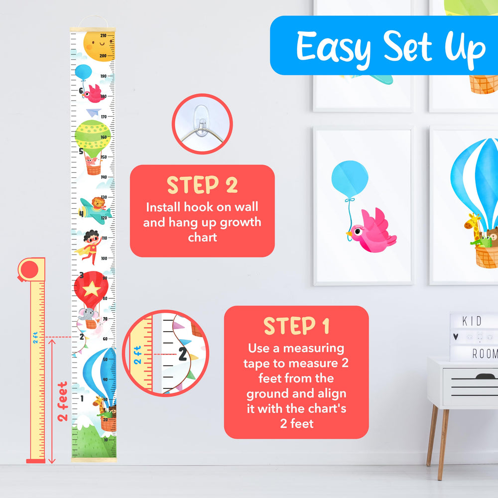KooKooBaby growth chart wall roll-up storage compact when not in use