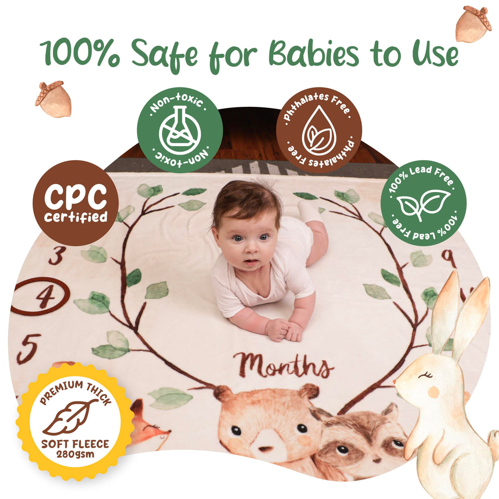 KooKooBaby 47x47 size offers ample space for growing babies during monthly photos